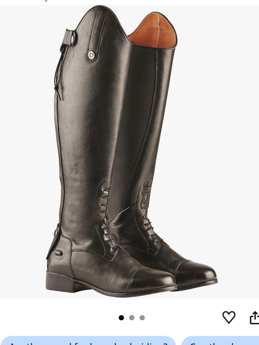 Dublin Holywell Black Field Boots, Size 7, Calf Wide Width, Regular Height